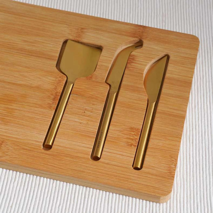 Natura 4-Piece Bamboo Cheese Serving Board 40X20X1.5Cm - Natural