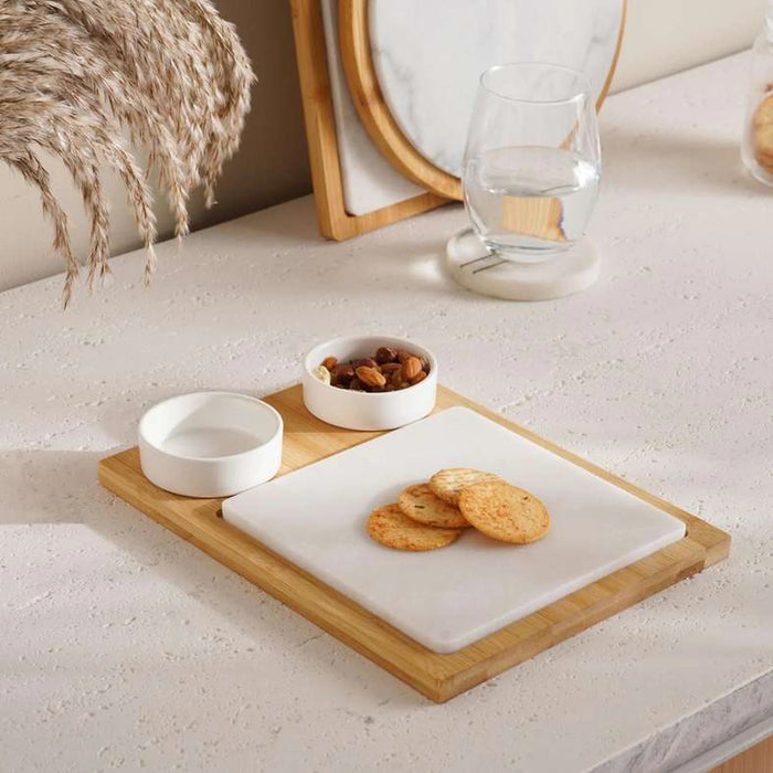 Natura 4-Piece Serving Set 28X21X3Cm -Natural & White