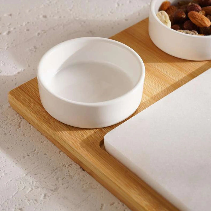 Natura 4-Piece Serving Set 28X21X3Cm -Natural & White