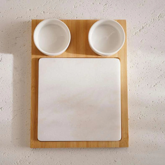 Natura 4-Piece Serving Set 28X21X3Cm -Natural & White