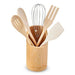 Natura 5-Piece Bamboo Kitchen Utensils Set With Holder - Natural Pan Home