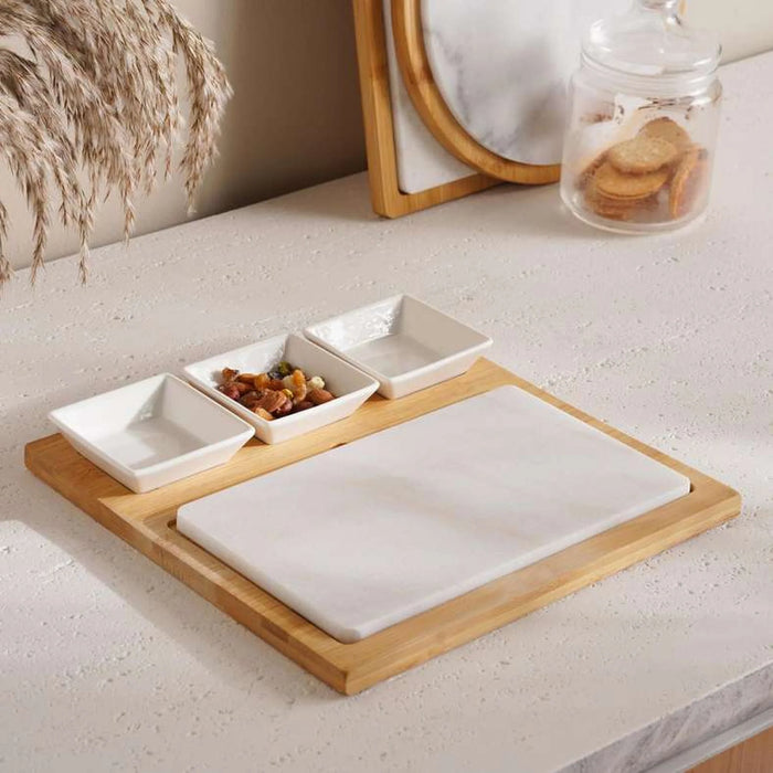 Natura 5-Piece Serving Set 28X28X3.5Cm -Natural & White
