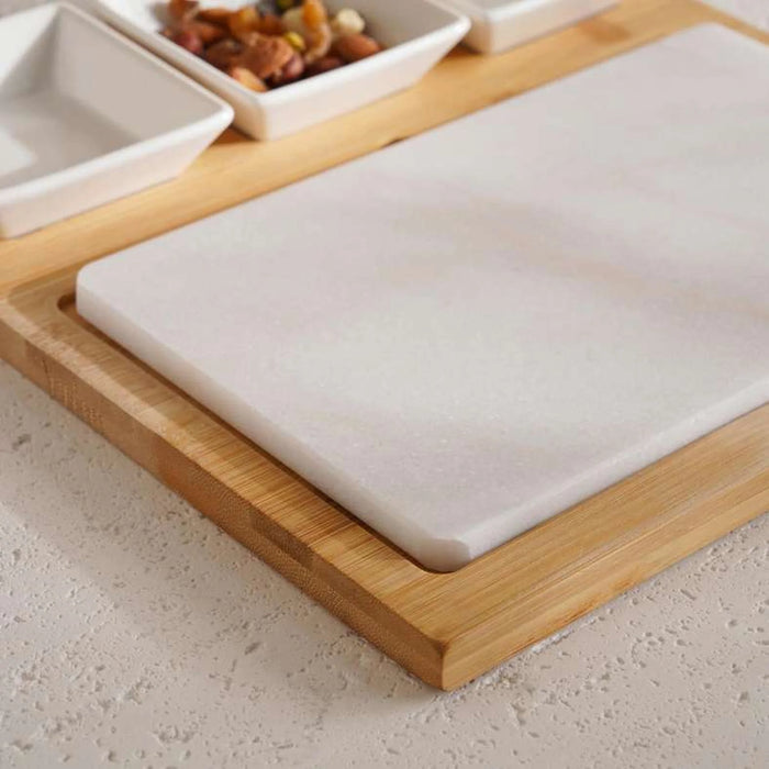 Natura 5-Piece Serving Set 28X28X3.5Cm -Natural & White
