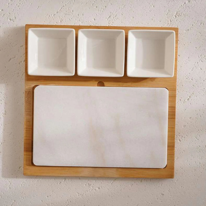 Natura 5-Piece Serving Set 28X28X3.5Cm -Natural & White