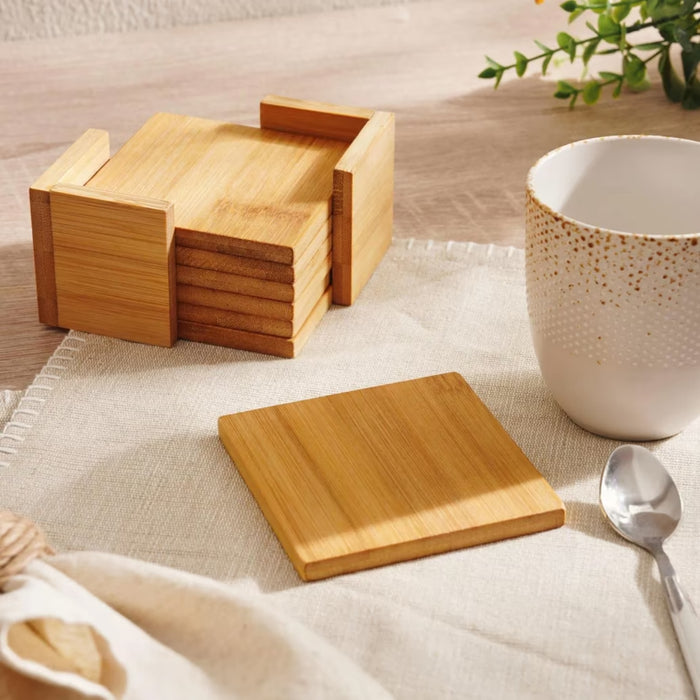 Natura 6-Piece Bamboo Coaster 10X10X1Cm - Natural
