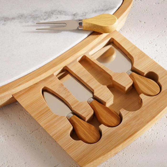 Natura 6-Piece Cheese Serving Set 32X19X5Cm -Natural & White