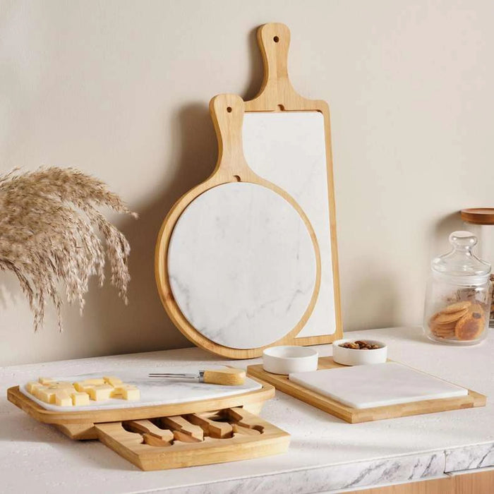 Natura 6-Piece Cheese Serving Set 32X19X5Cm -Natural & White