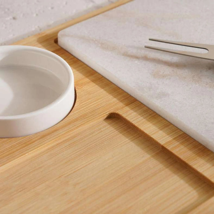 Natura 7-Piece Cheese Serving Set 40X23X3Cm -Natural & White