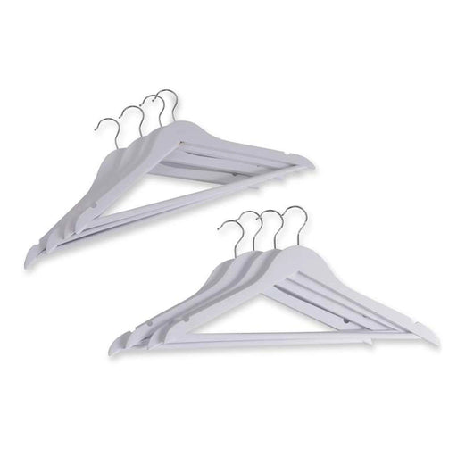Natura 8-Piece Wooden Hanger Set - White Pan Home