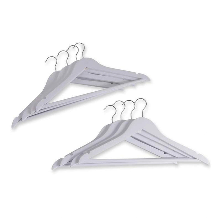 Natura 8-Piece Wooden Hanger Set - White Pan Home