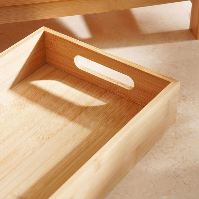 Natura Bamboo 3-Piece Kitchen Basket With Stand - Natural