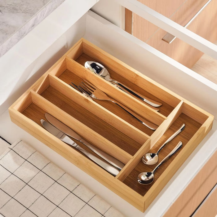 Natura Bamboo 5 Compartment Cutlery Organizer 36X25X5Cm -Natural