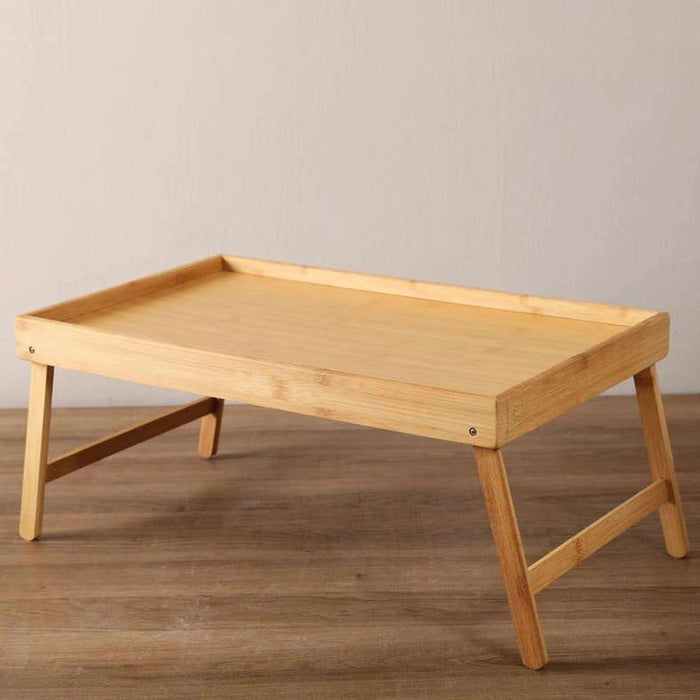 Bamboo Bed Breakfast Serving Tray Foldable Legs - Natural Pan Home
