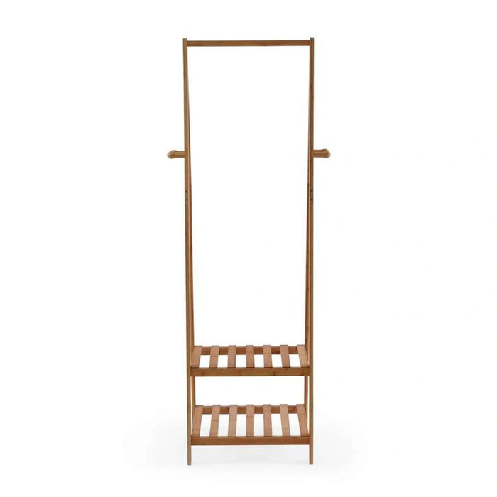 Natura Bamboo Cloth Rack With 2-Tier Storage Shelves 45X35.5X149Cm - Natural Pan Home