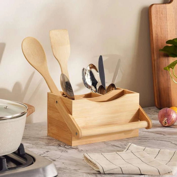 Natura Bamboo Cutlery Caddy 22X14X12.5Cm -Natural
