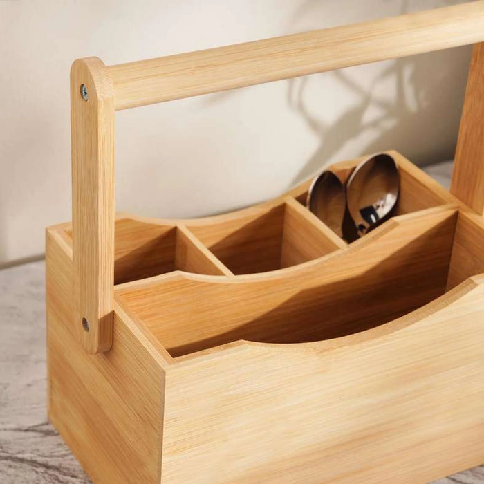 Natura Bamboo Cutlery Caddy 22X14X12.5Cm -Natural
