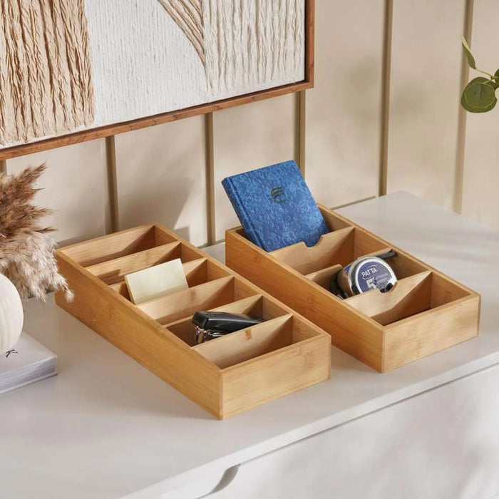Natura Bamboo Drawer Organizer 35X15X7Cm -Natural