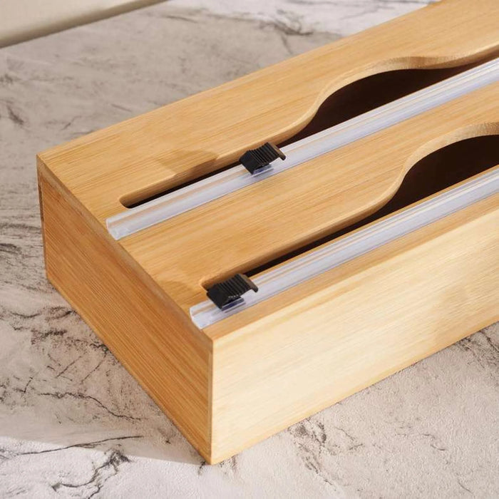 Natura Bamboo Foil And Wrap Dispenser Organizer 33X14.5X7.5Cm -Natural