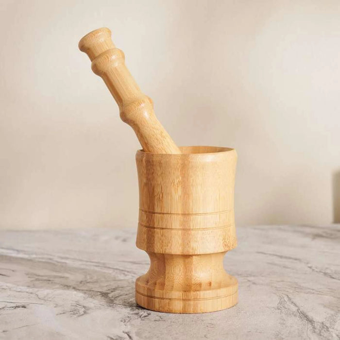 Natura Bamboo Mortar & Pestle Dia8X12Cm -Natural