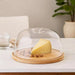 Bamboo Round Cheese Dome Natural Pan Home