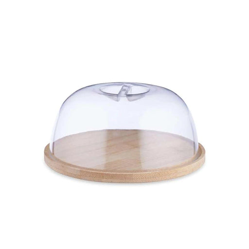 Bamboo Round Cheese Dome Natural Pan Home