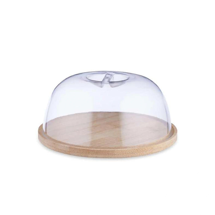 Bamboo Round Cheese Dome Natural Pan Home