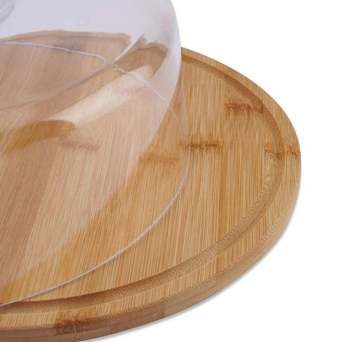 Natura Bamboo Round Cheese Dome 28X10Cm - Natural Pan Home