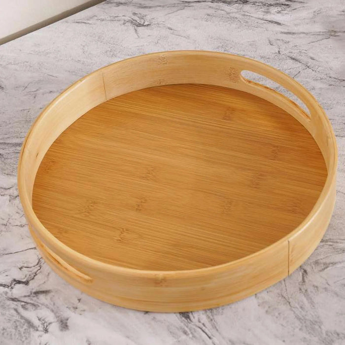 Natura Bamboo Round Serving Tray Dia30X5Cm -Natural Pan Home
