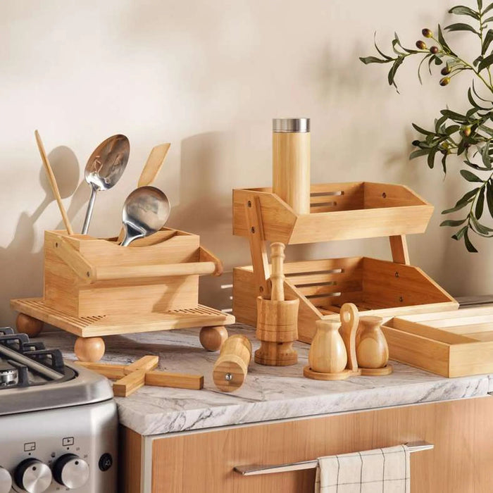 Natura Bamboo Salt & Pepper Mill 5X5X21Cm -Natural Pan Home