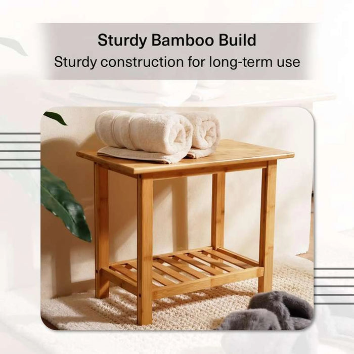 Natura Bamboo Stool 50X30X41Cm - Natural