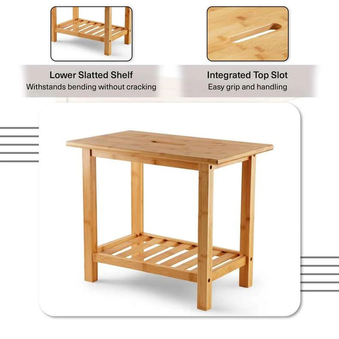Natura Bamboo Stool 50X30X41Cm - Natural