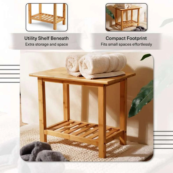 Natura Bamboo Stool 50X30X41Cm - Natural