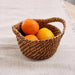 Natura Rattan Basket With Handle Dia17X7.6Cm - Honey Brown Pan Home