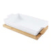 Natura Rectangular Baking Dish With Bamboo Lid 1.4L- White Pan Home