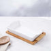 Natura Rectangular Baking Dish With Bamboo Lid 2.2L- White Pan Home