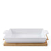 Natura Rectangular Baking Dish With Bamboo Lid 2.2L- White Pan Home