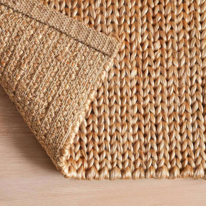 Natural Braid Handwoven Jute And Hemp Dhurrie 60X90Cm - Natural Pan Home