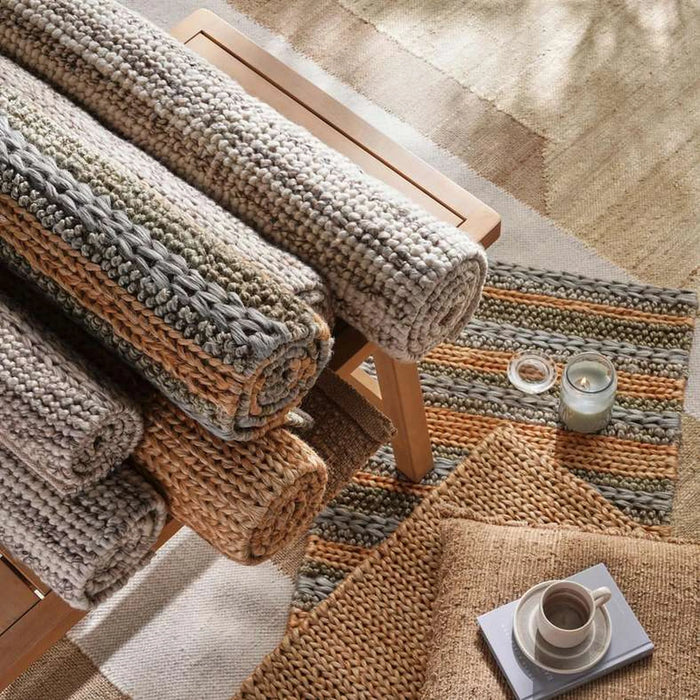Natural Braid Handwoven Jute And Hemp Dhurrie 60X90Cm - Natural Pan Home