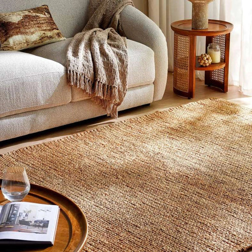 Natural Braided Jute And Hemp Hand Woven Rug 160X230Cm - Natural Pan Home