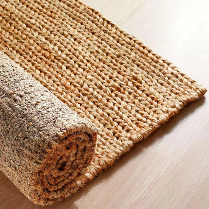 Natural Braided Jute And Hemp Hand Woven Rug 160X230Cm - Natural Pan Home