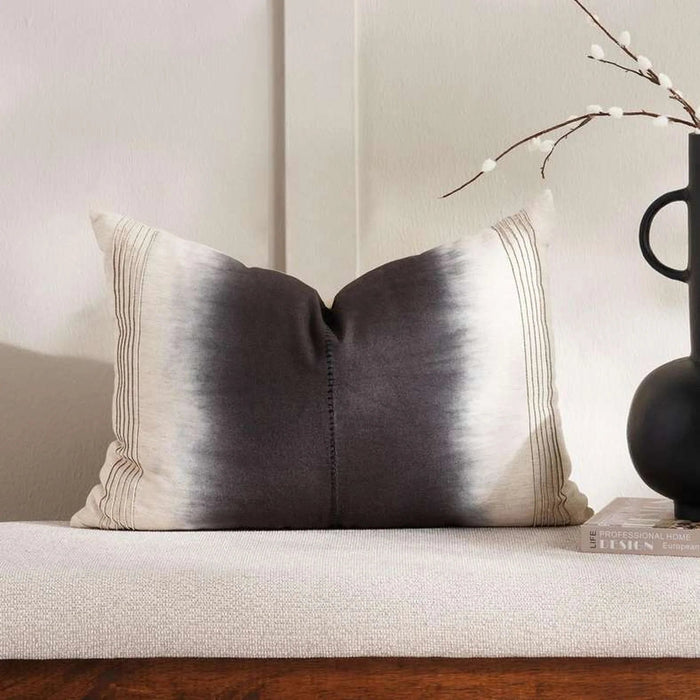 Navaho Ombre Down Alternative Filled Cushion 35X50Cm - Black Pan Home