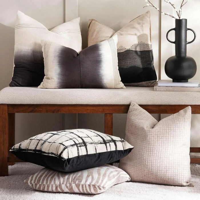Navaho Ombre Down Alternative Filled Cushion 35X50Cm - Black Pan Home