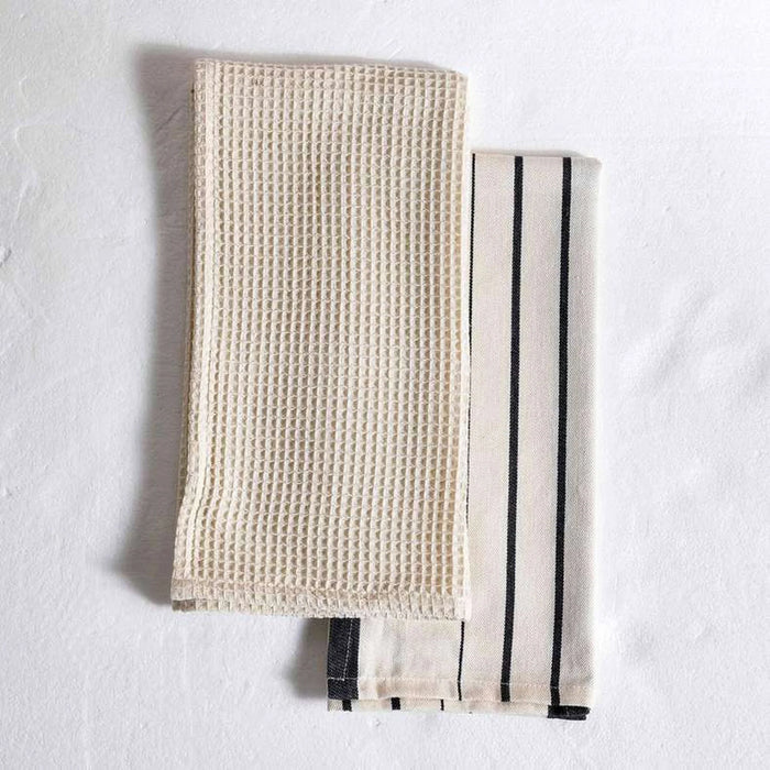 Nayara Stripe 2Piece Kitchen Towel Set 50X70Cm - Black