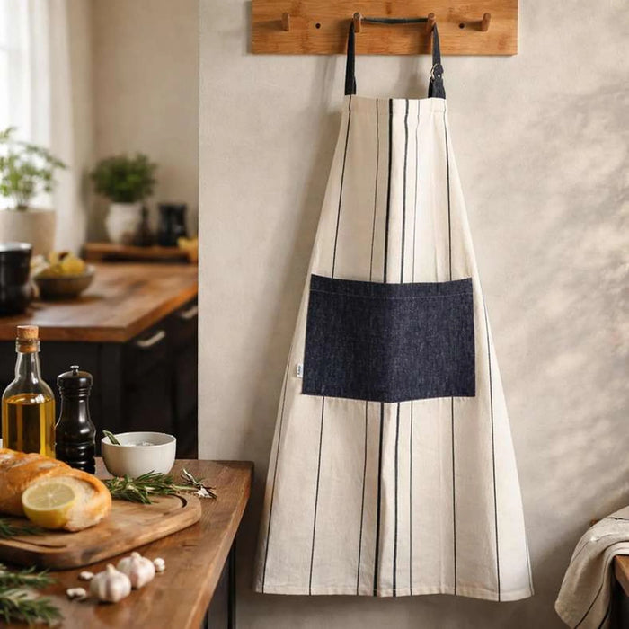 Nayara Stripe Apron 63X79Cm - Black