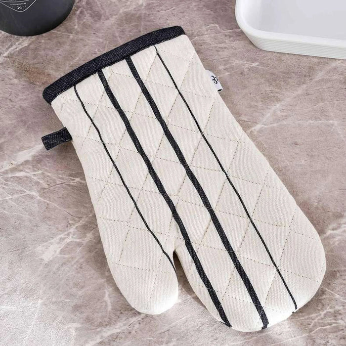 Nayara Stripe Oven Mitten 17X30Cm - Black