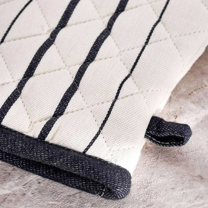 Nayara Stripe Oven Mitten 17X30Cm - Black