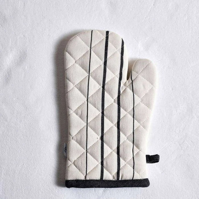 Nayara Stripe Oven Mitten 17X30Cm - Black