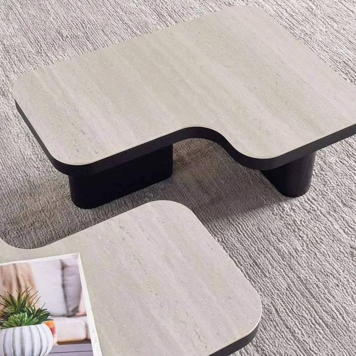 Neil Coffee Table Set Of 2 Ceramic - Beige Black