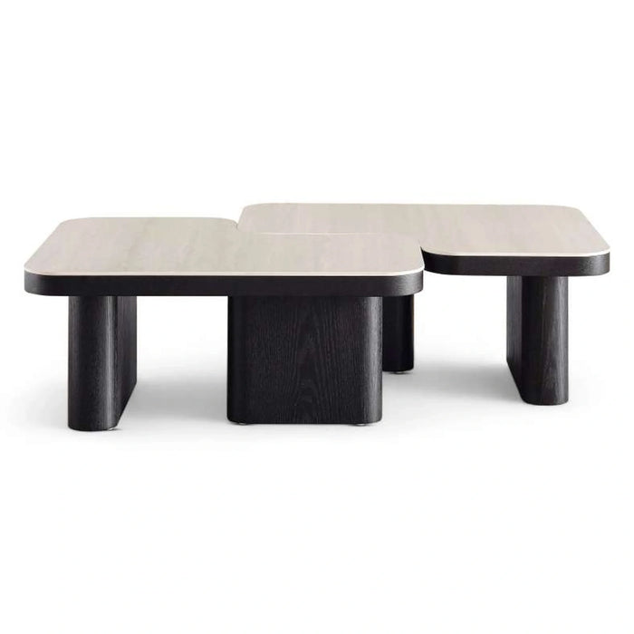 Neil Coffee Table Set Of 2 Ceramic - Beige Black