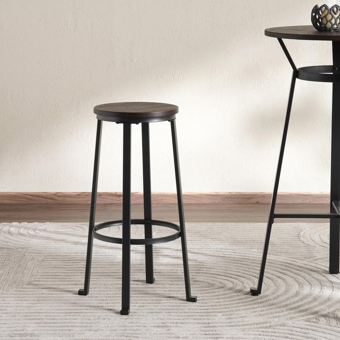 Neklan Bar Stool Wood - Dark Brown Pan Home